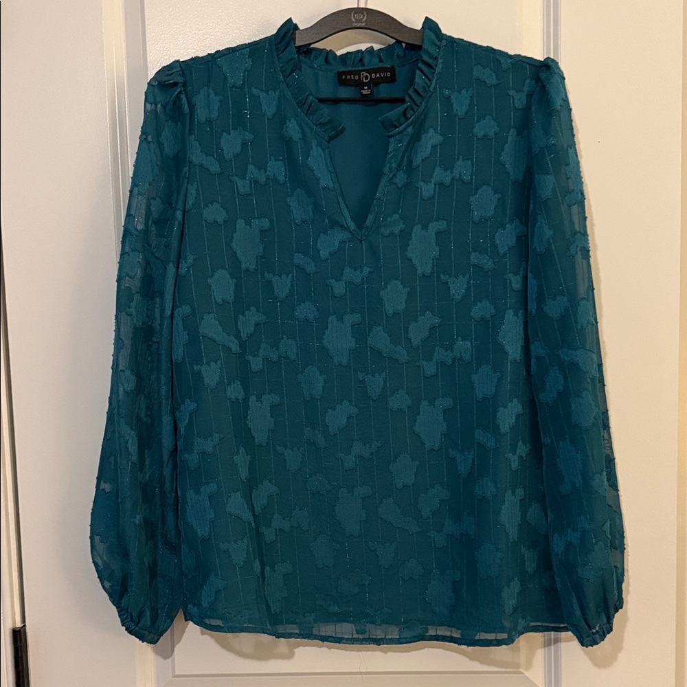 Fred David Textured Blue Top